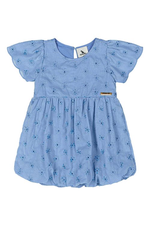 Vestido em Laise para Bebê (Azul) Quimby