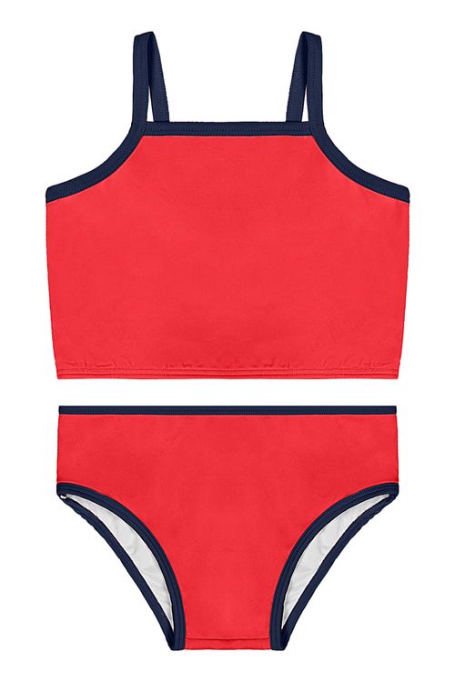 Biquíni Infantil em Poliéster UV FPS +50 (Vermelho) Quimby
