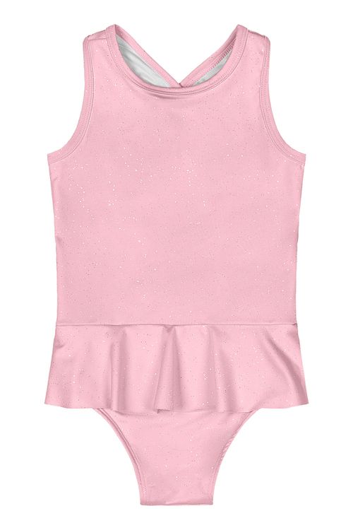 Maiô com Glitter FPS +50 Infantil (Rosa) Quimby