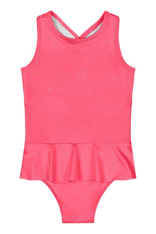 Maiô com Glitter FPS +50 Infantil (Rosa Pink) Quimby