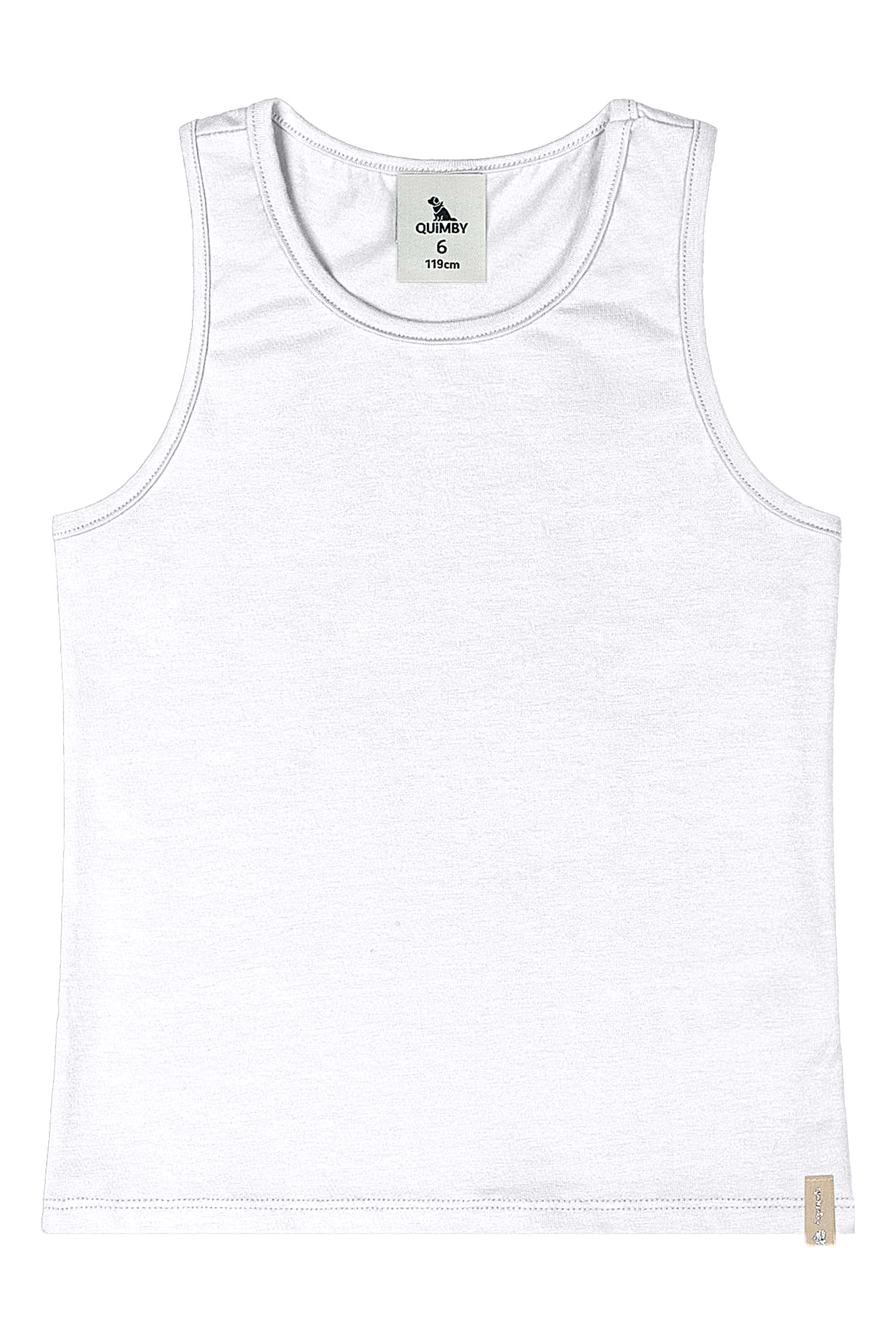Regata Básica em Cotton para Menina (Branco) Quimby