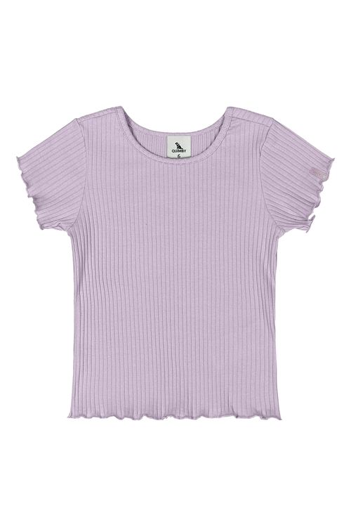 Blusa em Ribana Canelada Infantil Feminina (Roxo) Quimby