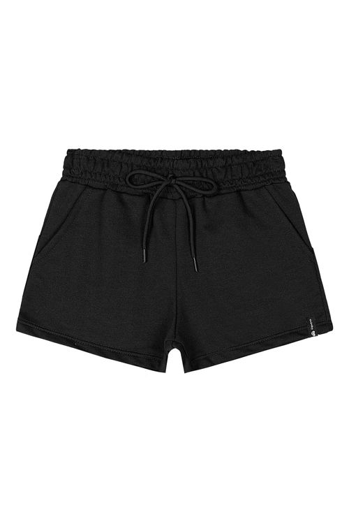 Short Básico em Moletom Infantil Feminino (Preto) Quimby