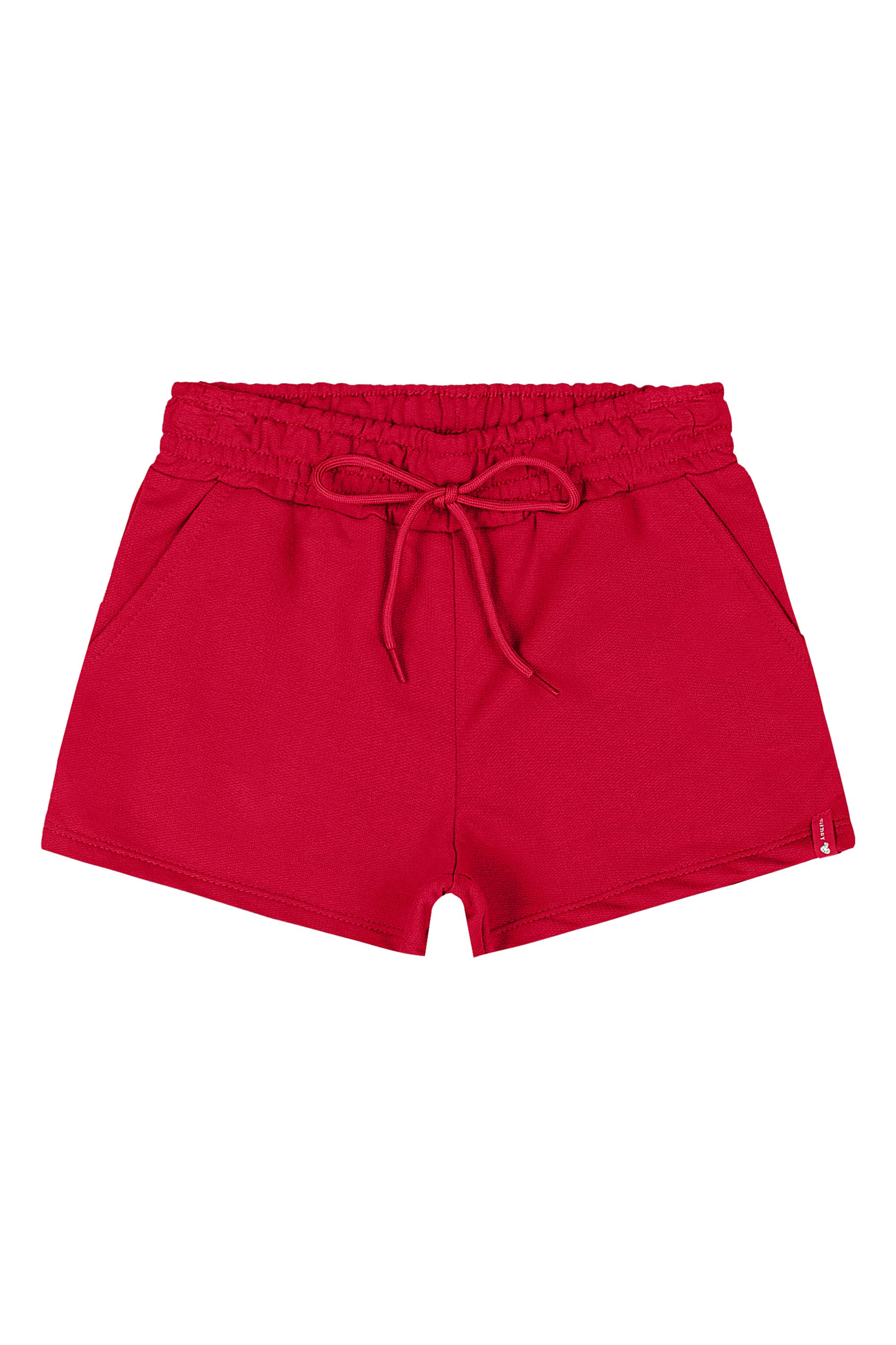 Short Básico em Moletom Infantil Feminino Vermelho Quimby Vestis
