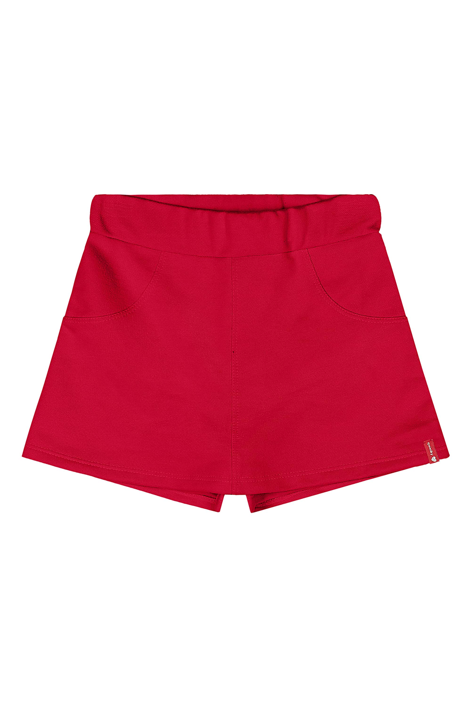 Short-Saia em Moletom Infantil Feminino (Vermelho) Quimby