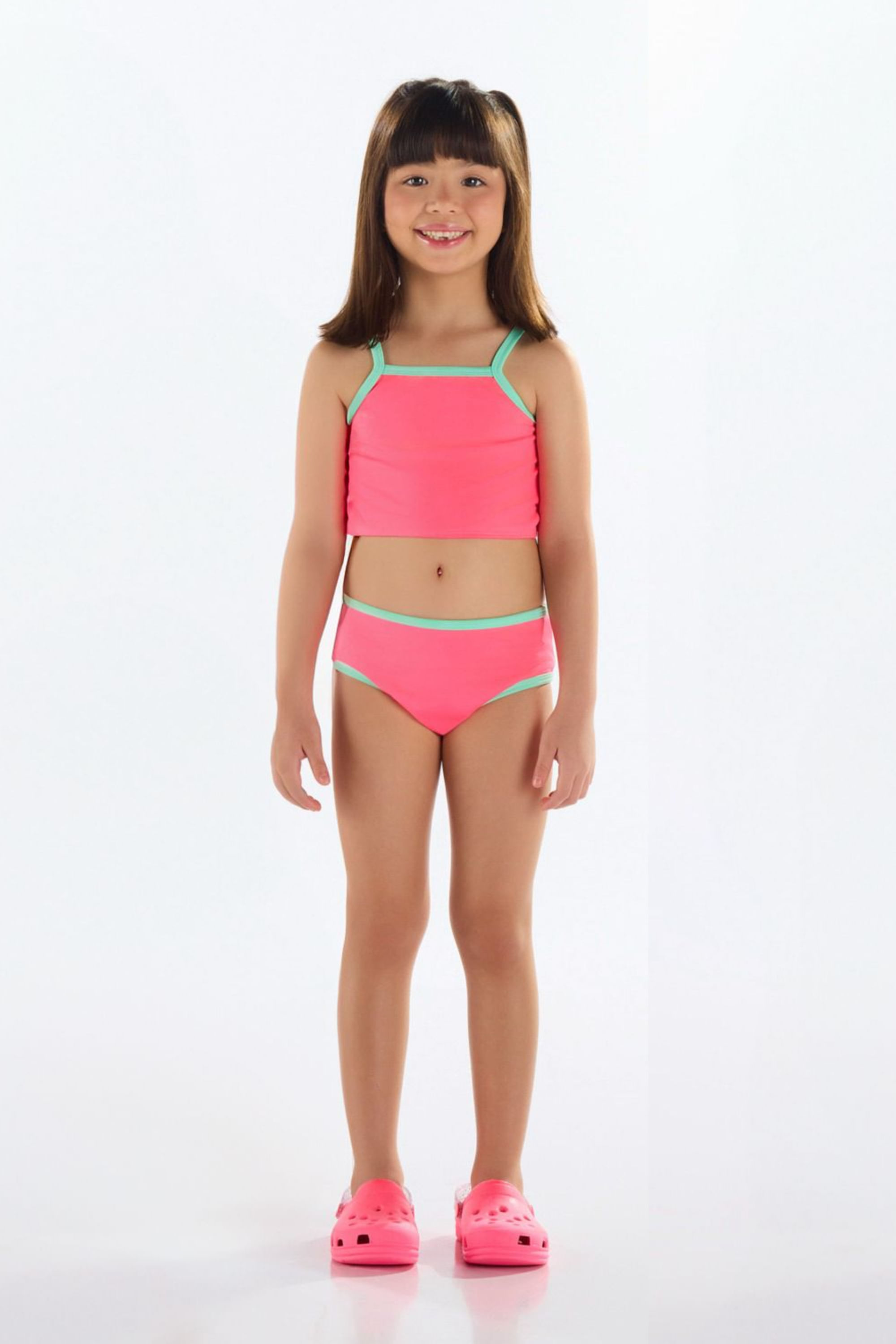 Biquíni Infantil em Poliéster UV FPS +50 (Rosa Pink) Quimby