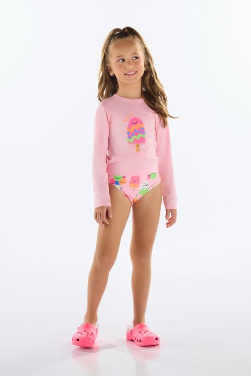 Biquíni Manga Longa FPS +50 Infantil (Rosa) Quimby