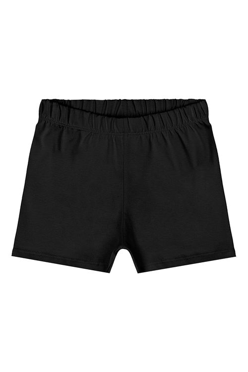 Short em Cotton Infantil Feminino (Preto) Quimby