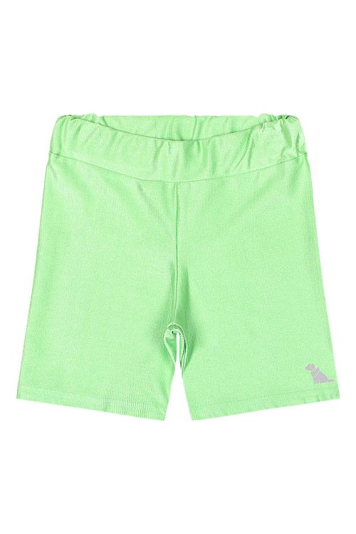 Bermuda Ciclista Infantil Feminina em Malha Microcanelada (Verde) Quimby