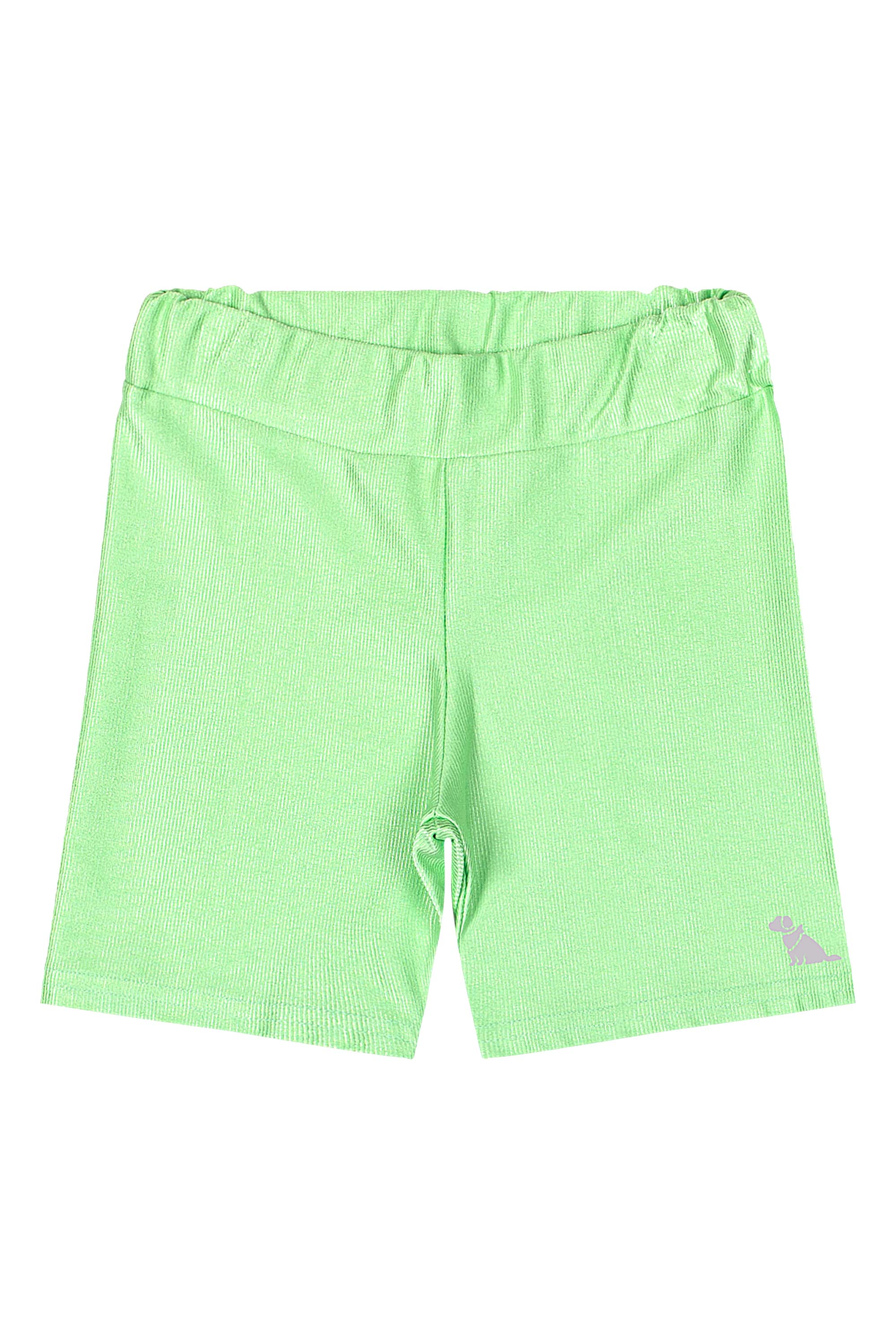 Bermuda Ciclista Infantil Feminina em Malha Microcanelada (Verde) Quimby