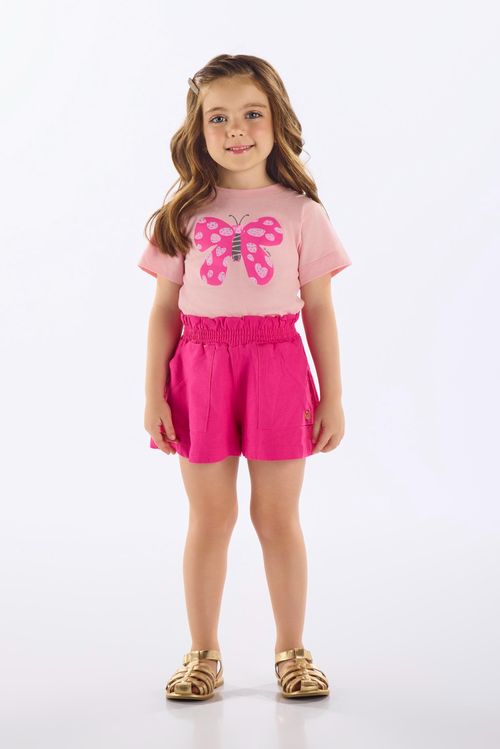 Blusa Infantil Feminina em Algodão com Strass (Rosa Claro) Up Baby