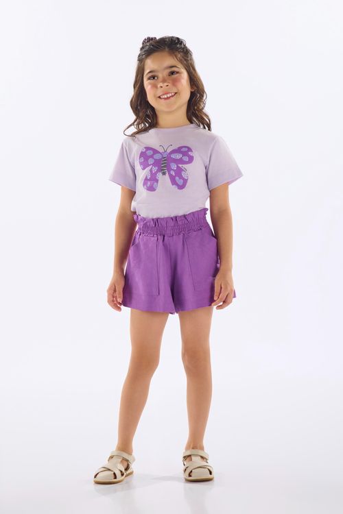 Blusa Infantil Feminina em Algodão com Strass (Roxo) Up Baby