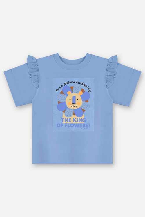 Blusa Infantil Feminina em Algodão com Strass (Azul) Up Baby