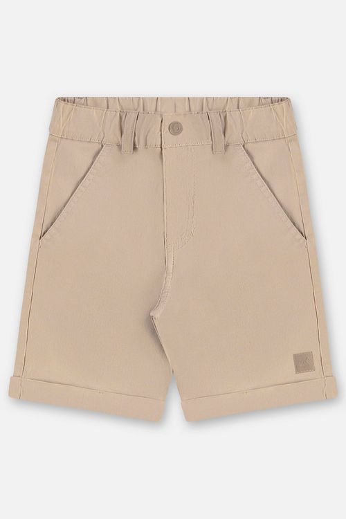 Bermuda Infantil Masculina em Sarja com Elastano (Bege) Up Baby