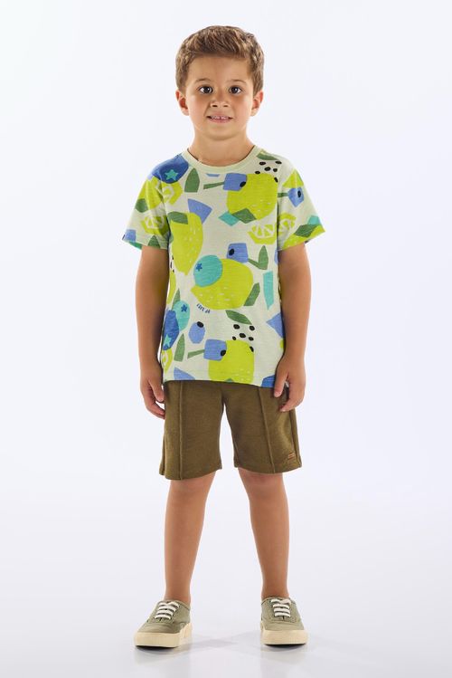 Camiseta Frutas em Algodão Infantil Masculina (Verde Claro) Up Baby
