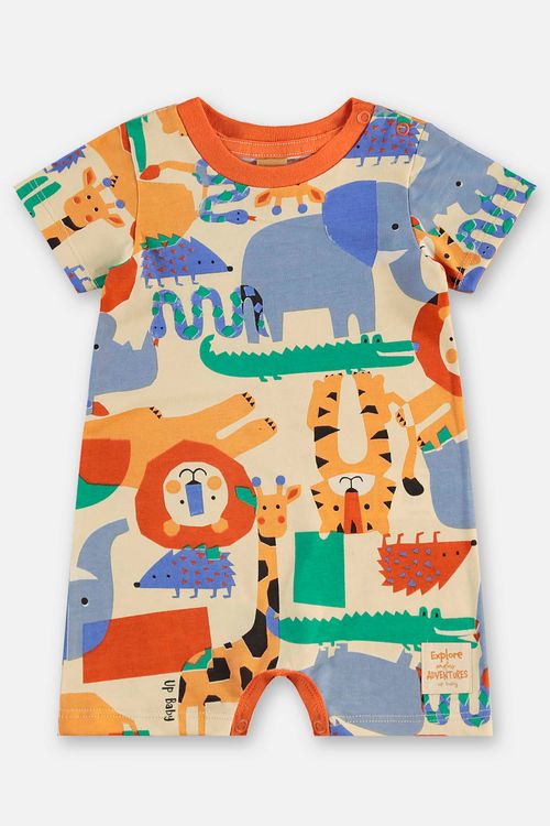 Macaquinho Estampado para Bebê Menino (Bege) Up Baby