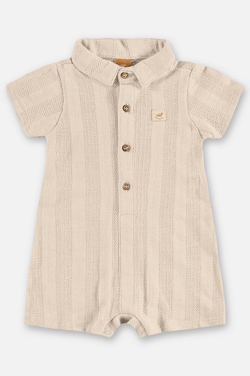 Macaquinho em Malha Tricot para Bebê Menino (Bege) Up Baby