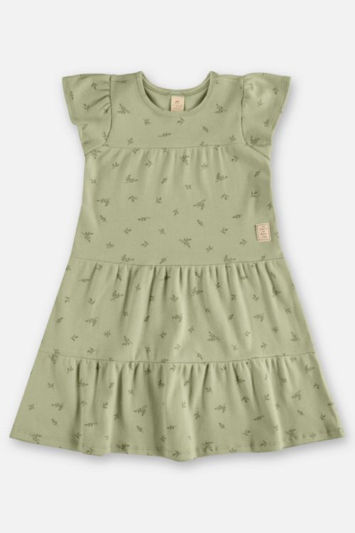 Vestido Infantil em Ribana Sustentável (Verde) Up Baby