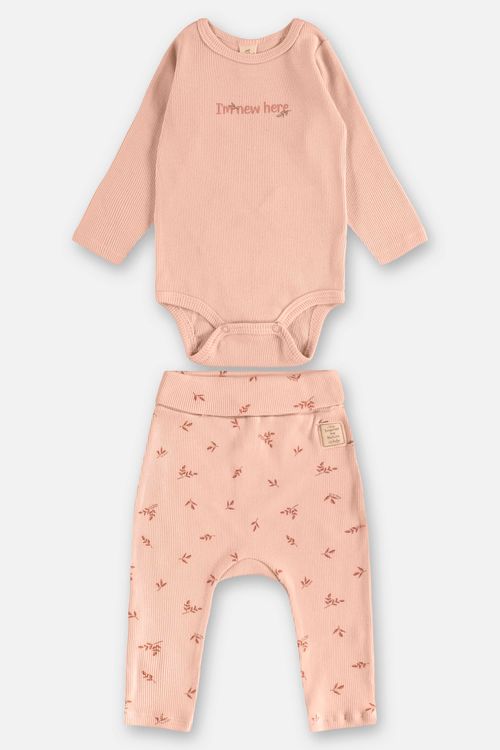 Conjunto Nature com Body e Calça Unissex para Bebê (Rosa) Up Baby