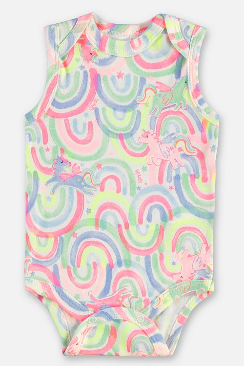 Body Regata Estampado em Suedine para Bebê Menina (Multicolor) Up Baby