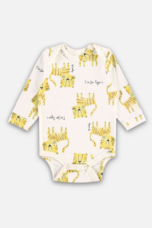 Body Manga Longa em Suedine Essentials para Bebê Menino (Off White) Up Baby