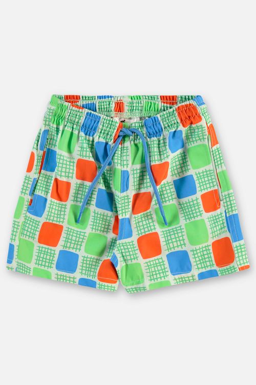 Shorts Infantil Masculino em Microfibra Estampada (Verde) Up Baby
