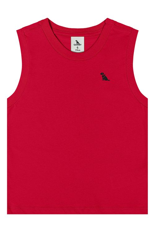 Regata Infantil Masculina em Meia Malha (Vermelho) Quimby