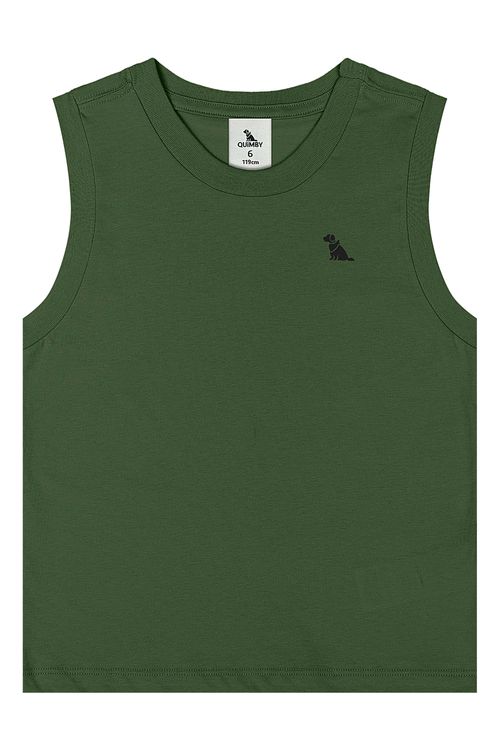 Regata Infantil Masculina em Meia Malha (Verde) Quimby