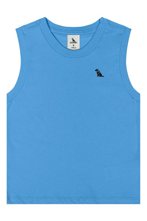 Regata Infantil Masculina em Meia Malha (Azul) Quimby
