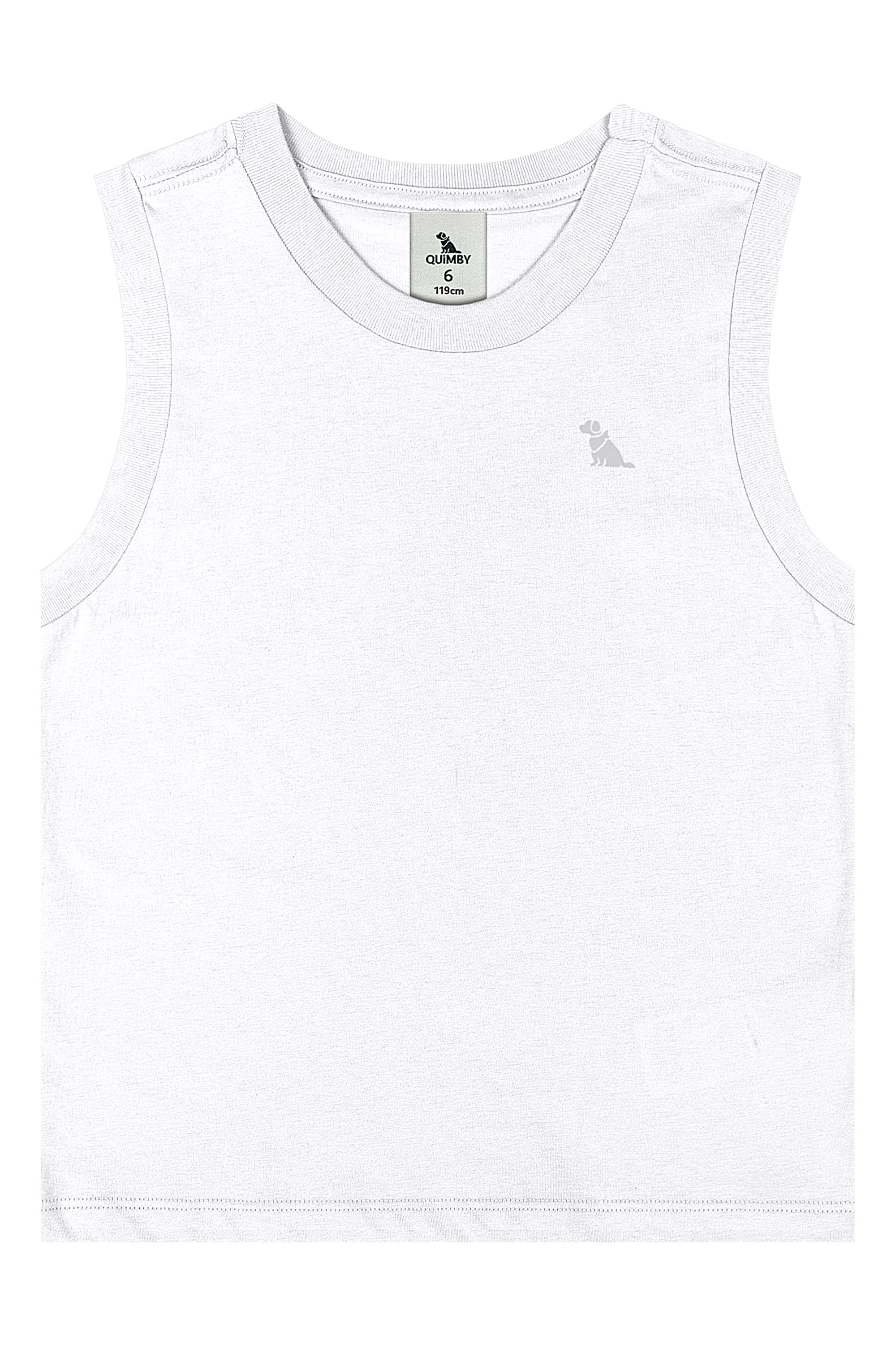 Regata Infantil Masculina em Meia Malha (Branco) Quimby