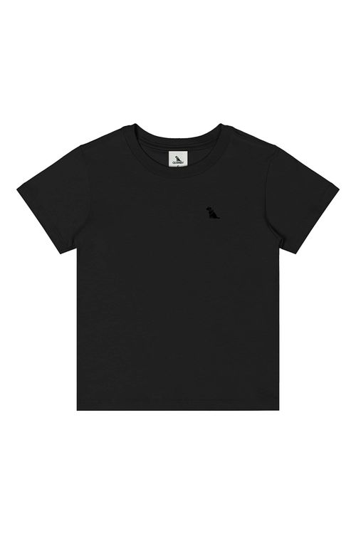 Camiseta Infantil Masculina em Meia Malha (Preto) Quimby