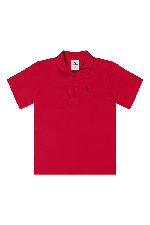 Camisa Polo Infantil Masculina em Meia Malha (Vermelho) Quimby