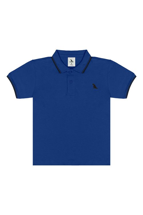 Camisa Polo Infantil Masculina em Piquet com Elastano (Azul Marinho) Quimby