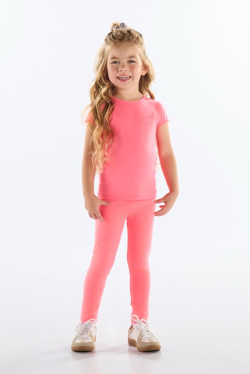Blusa Infantil Manga Curta Básica em Cotton (Rosa) Up Baby