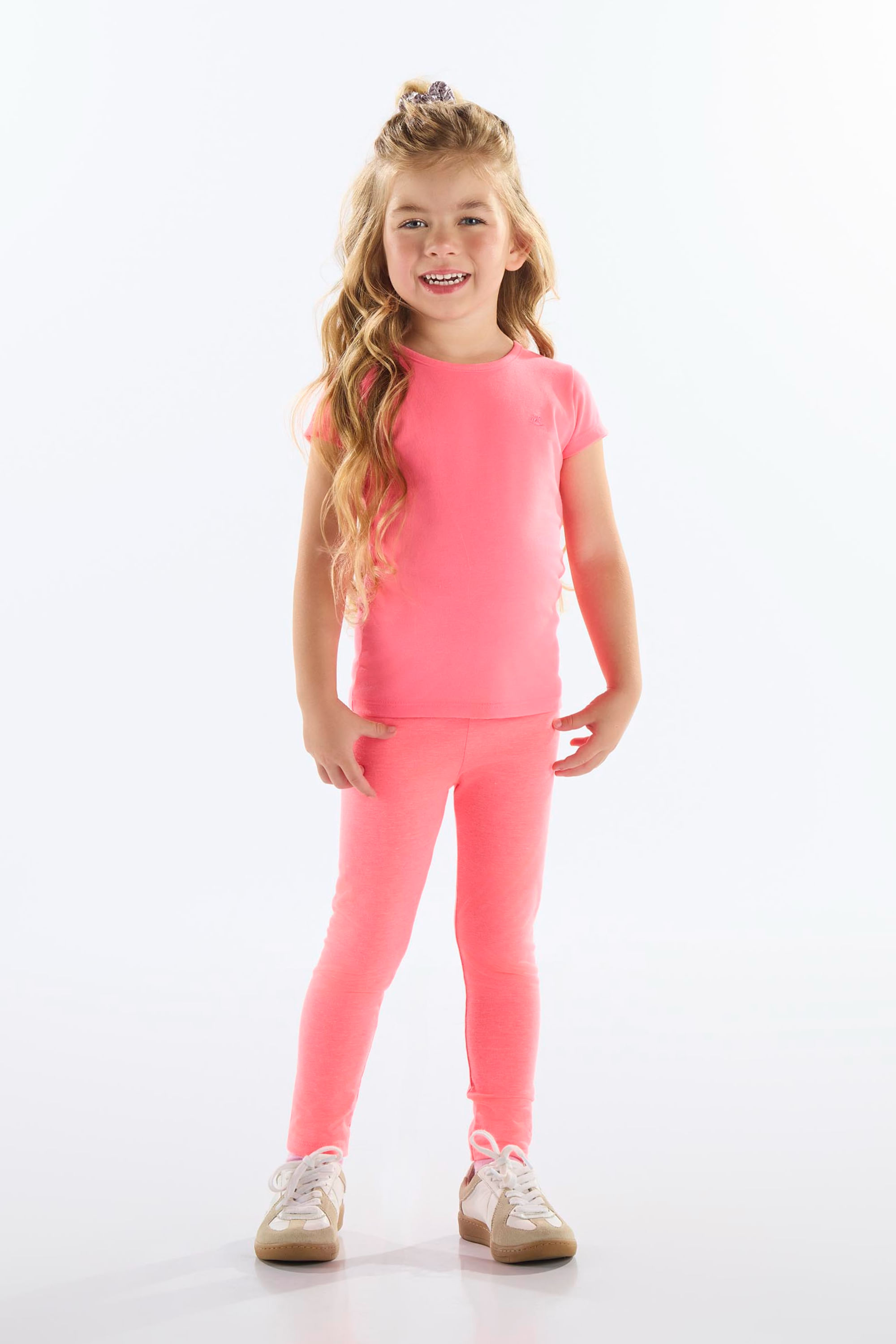 Blusa Infantil Manga Curta Básica em Cotton (Rosa) Up Baby