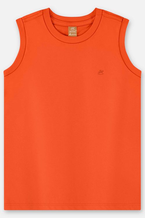Regata Infantil Masculina em Algodão Básico (Laranja) Up Baby