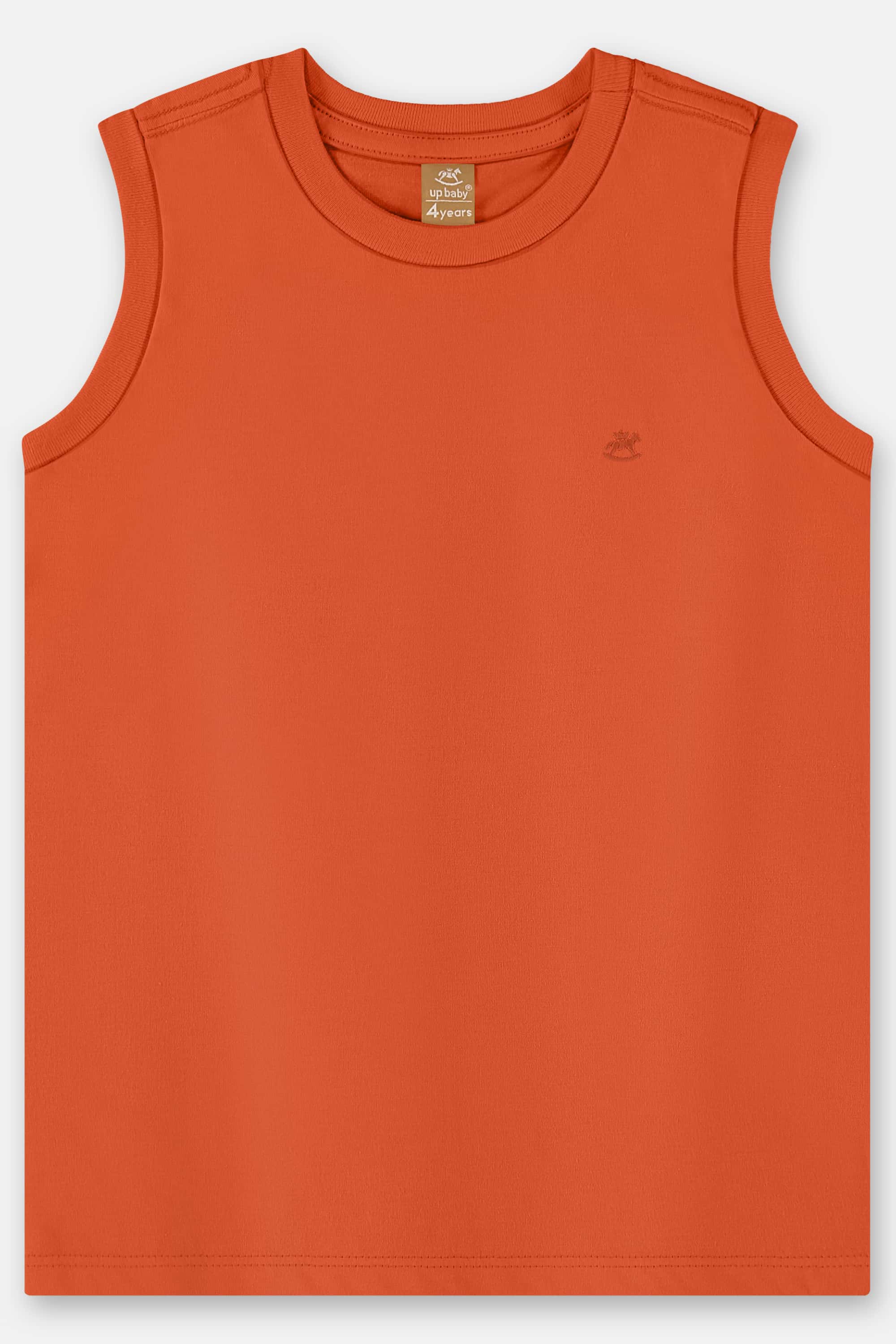 Regata Infantil Masculina em Algodão Básico (Laranja) Up Baby