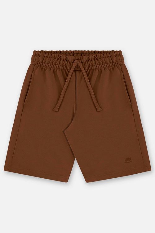 Bermuda Infantil Masculina em Moletom Sem Felpa (Marrom) Up Baby