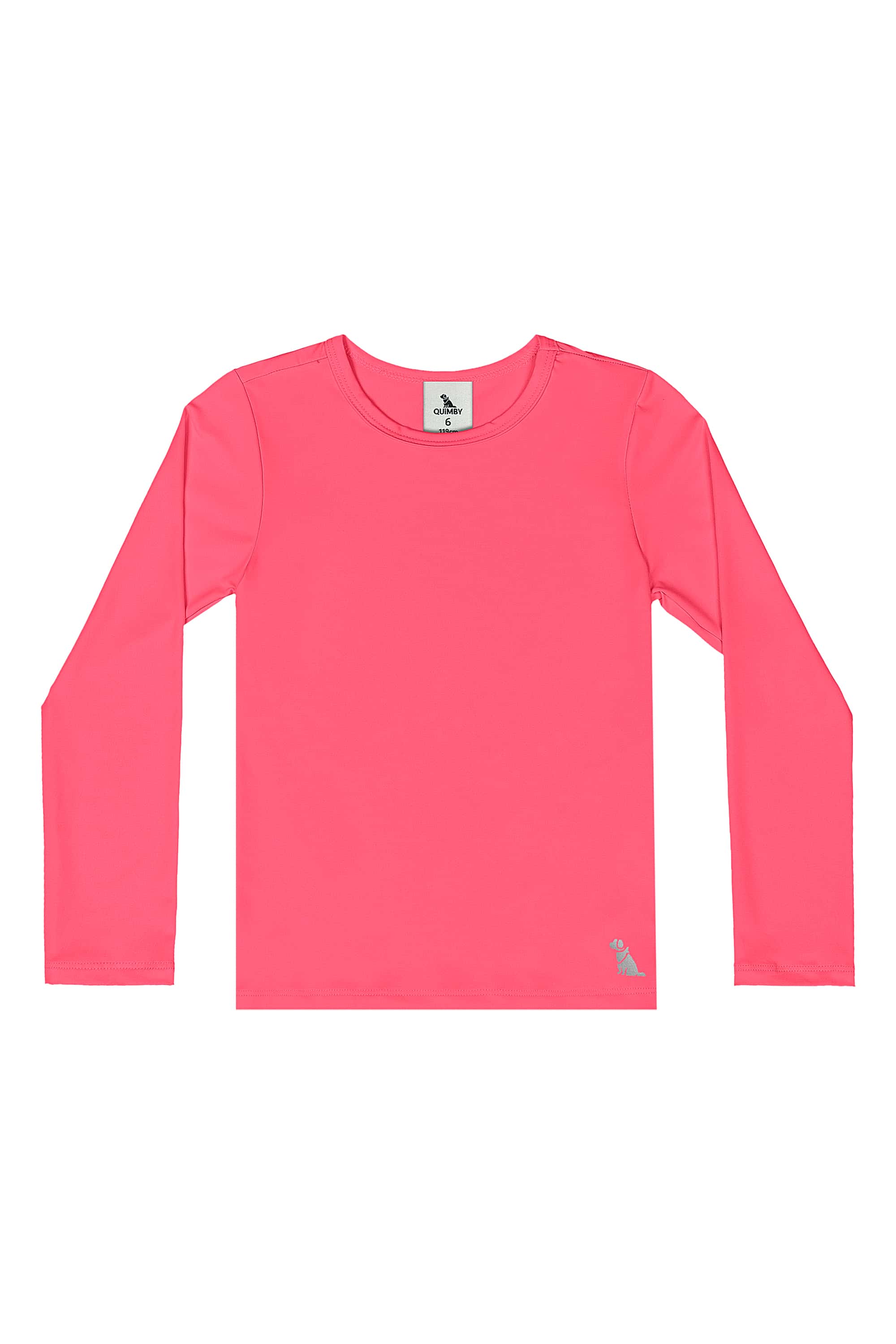 Blusa Unissex em Malha com Proteção UV Dry (Rosa Pink Neon) Quimby