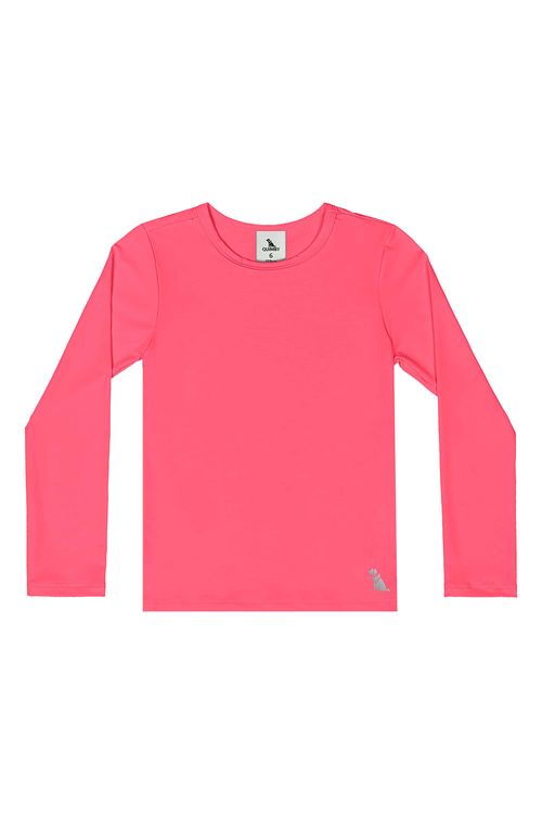 Blusa Unissex em Malha com Proteção UV Dry (Rosa Pink Neon) Quimby