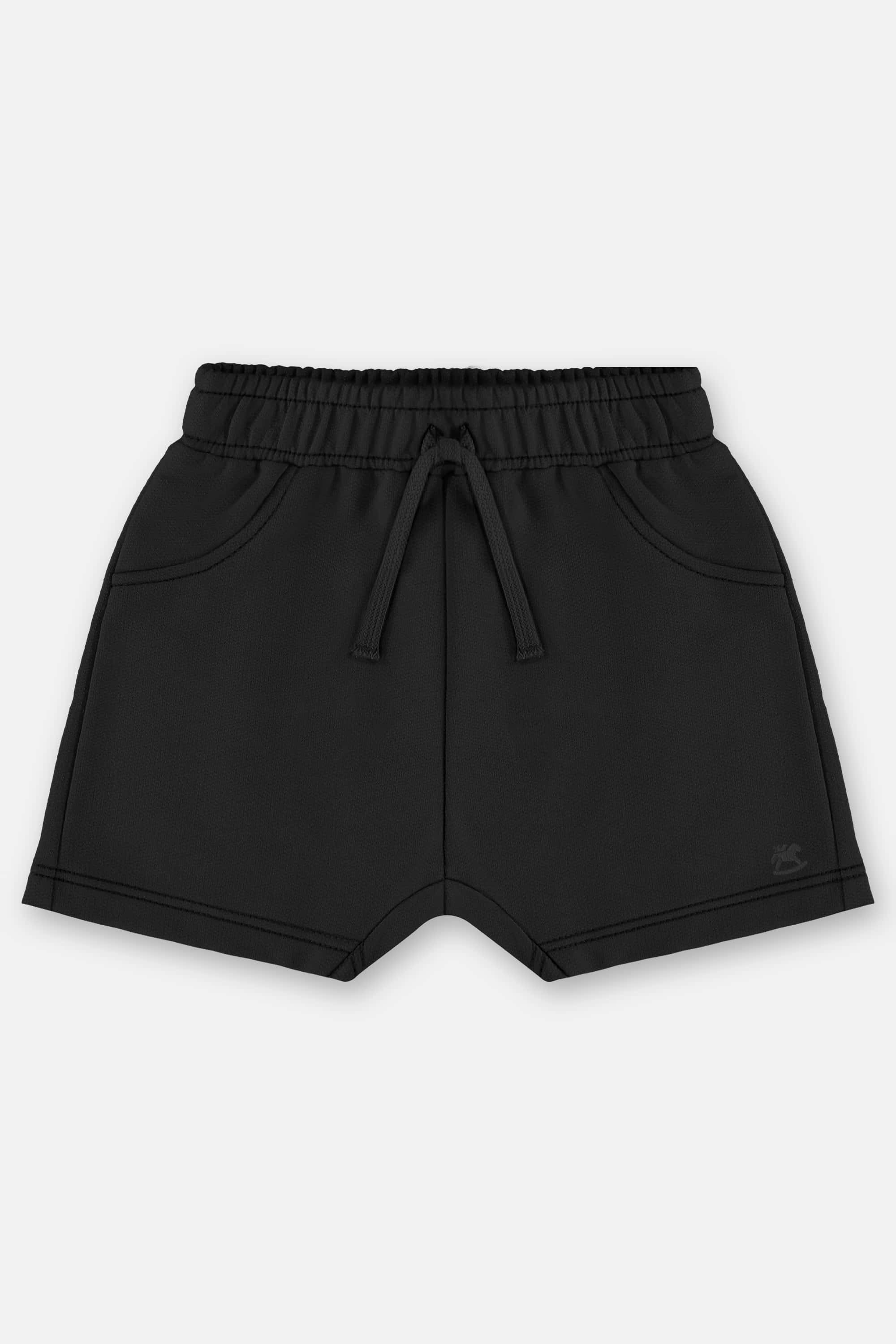 Short em Moletom Sem Felpa para Bebê Menino (Preto) Up Baby