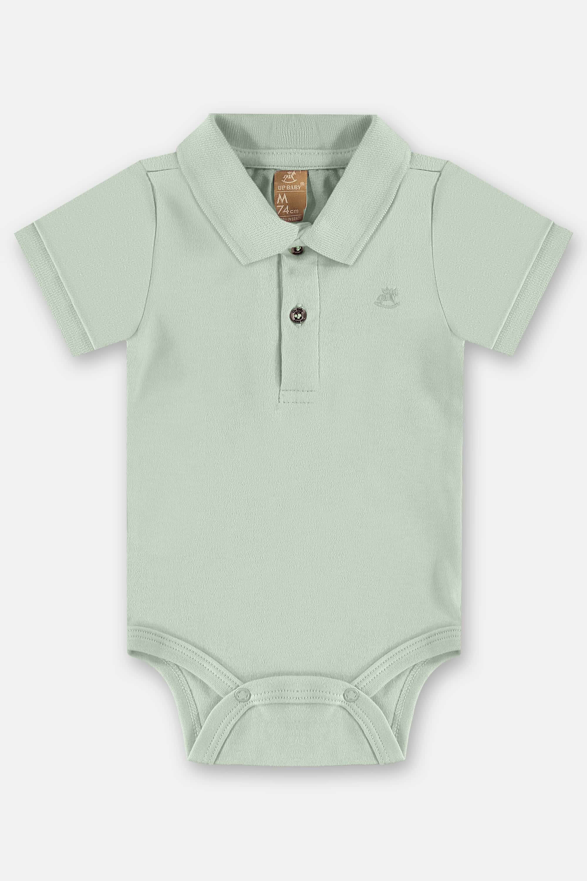 Body Polo em Suedine para Bebê Menino (Verde Claro) Up Baby