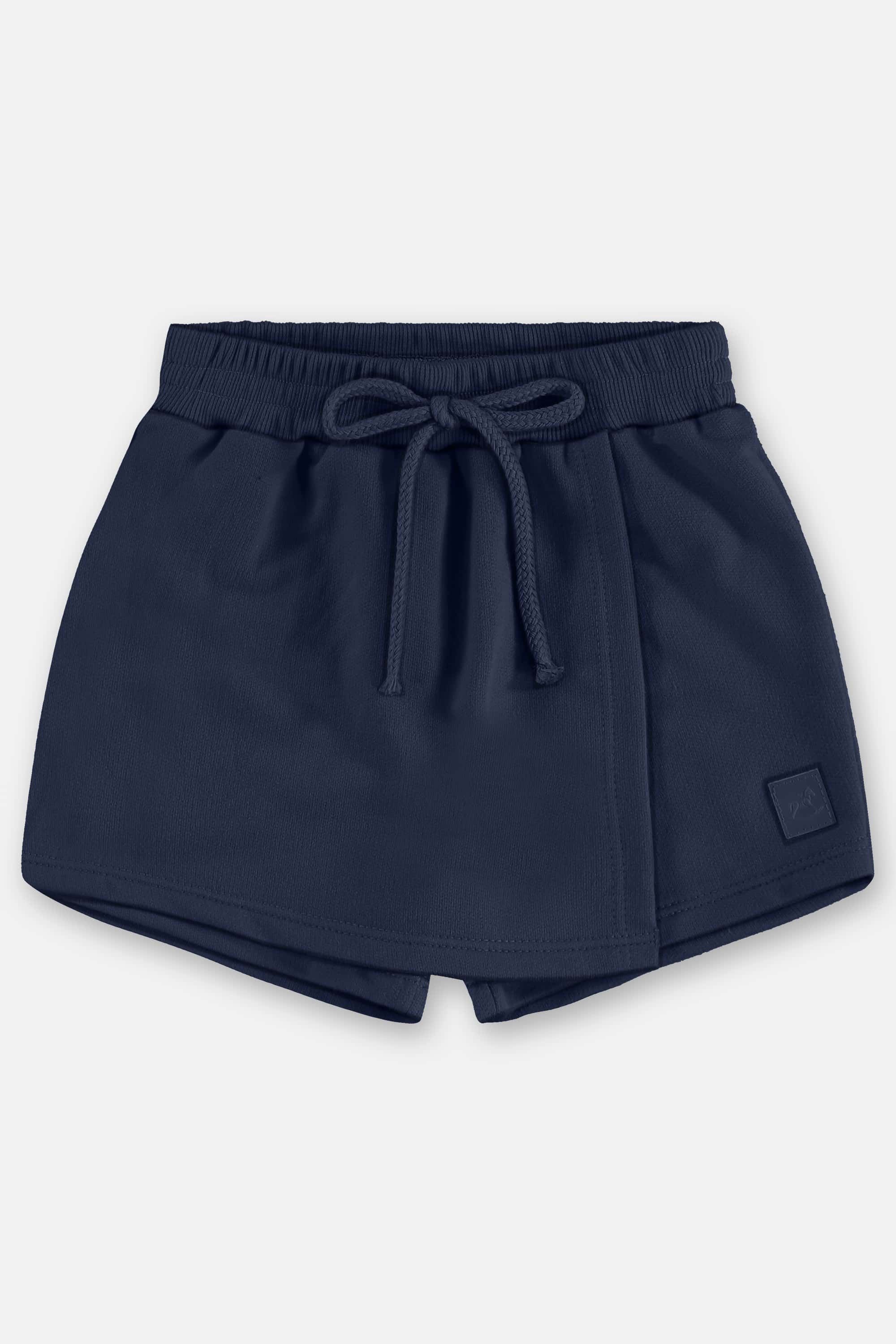 Short-Saia Infantil em Moletom Sem Felpa (Azul Marinho) Up Baby