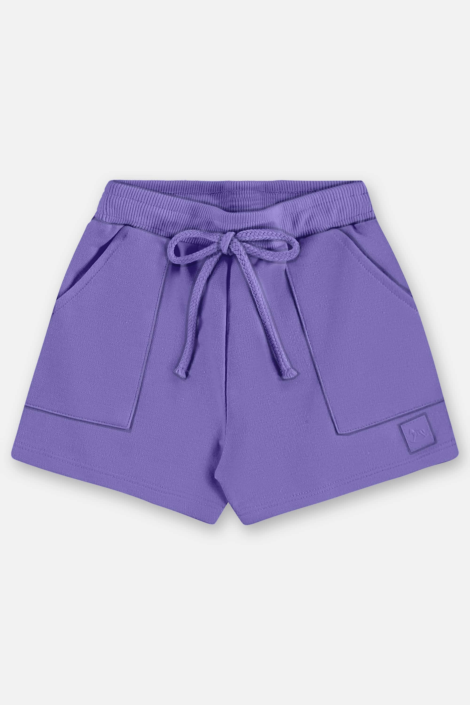 Shorts Básico em Moletom Infantil Feminino (Roxo) Up Baby