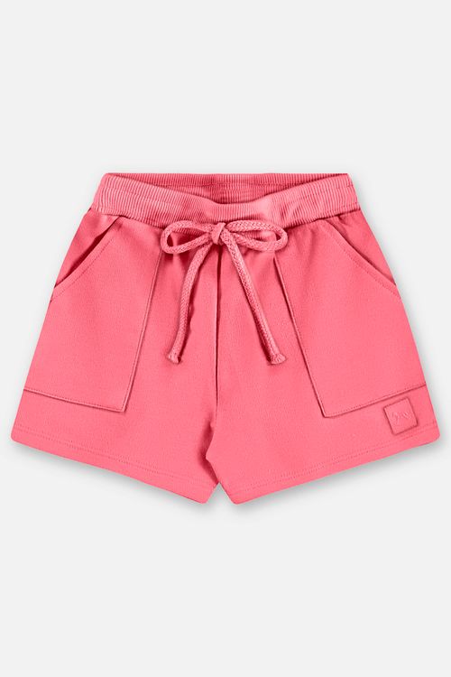 Shorts Básico em Moletom Infantil Feminino (Rosa Pink) Up Baby