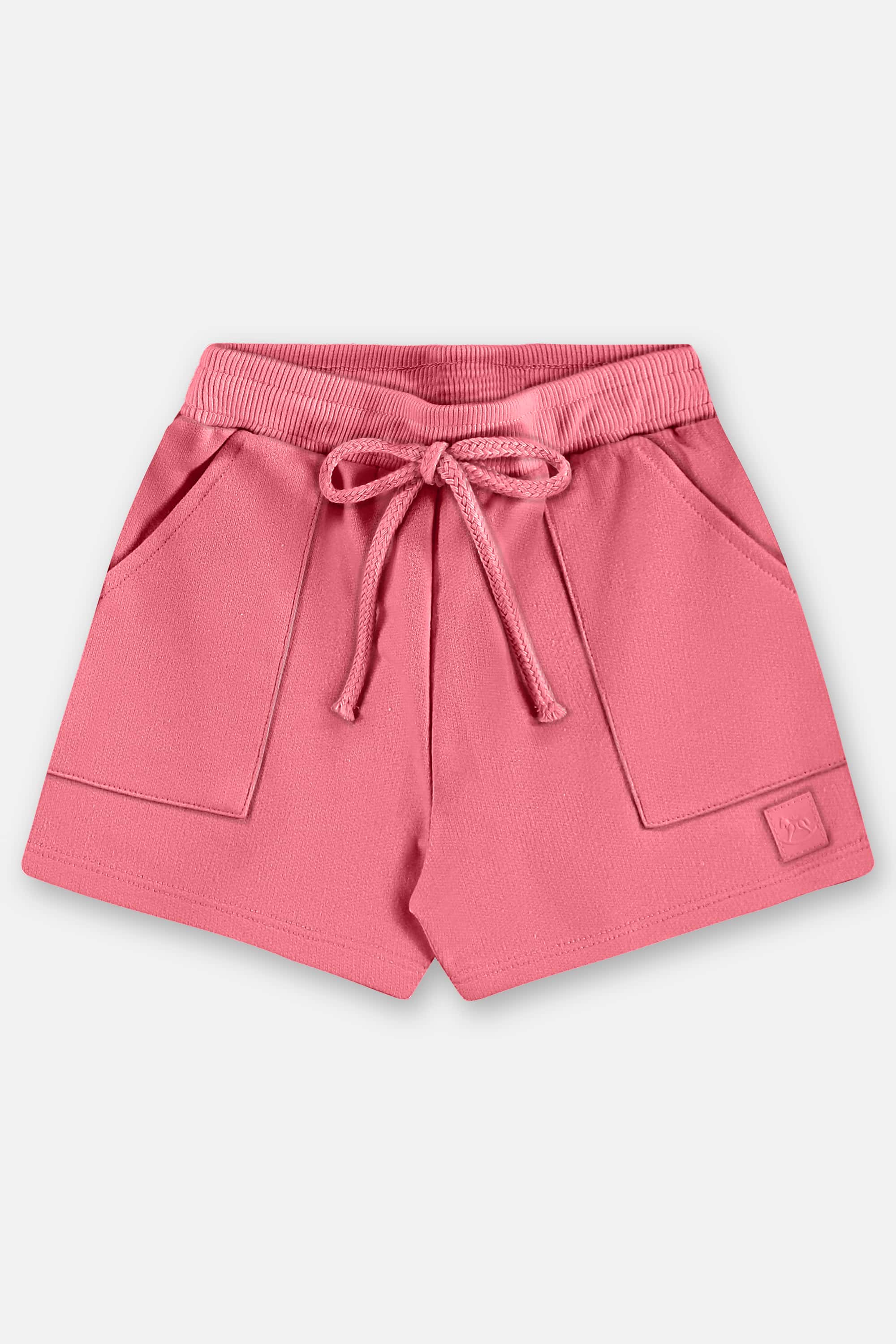 Shorts Básico em Moletom Infantil Feminino (Rosa Pink) Up Baby