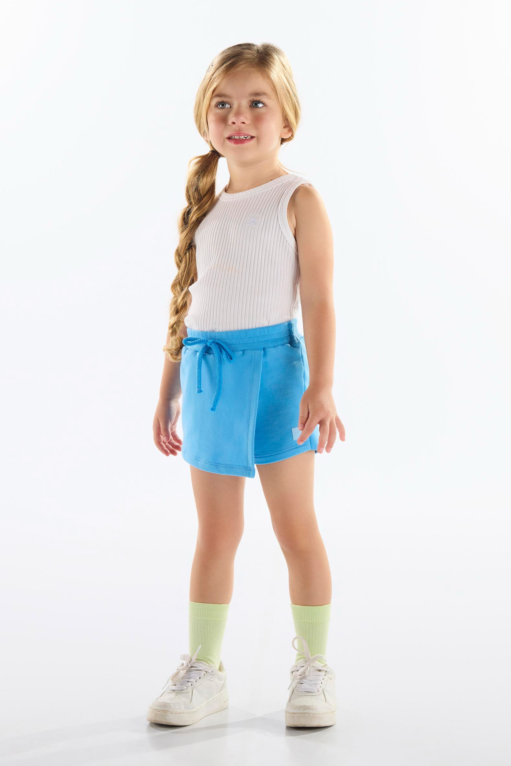 Regata Infantil Feminina em Ribana Canelada (Branco) Up Baby