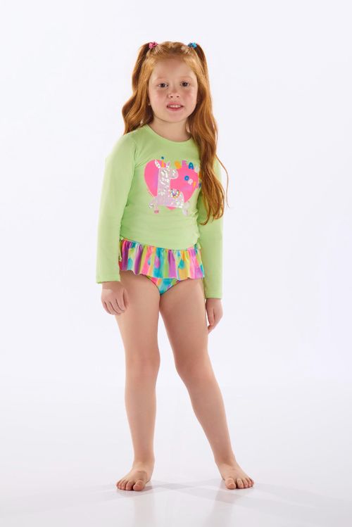 Biquíni Infantil em Poliéster e Elastano FPS +50 (Verde) Up Baby