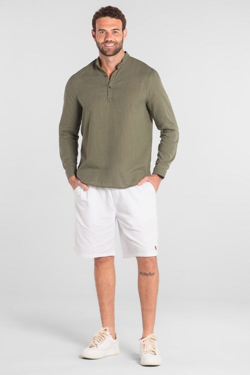 Bata Masculina Manga Longa em Algodão (Verde) The Philippines