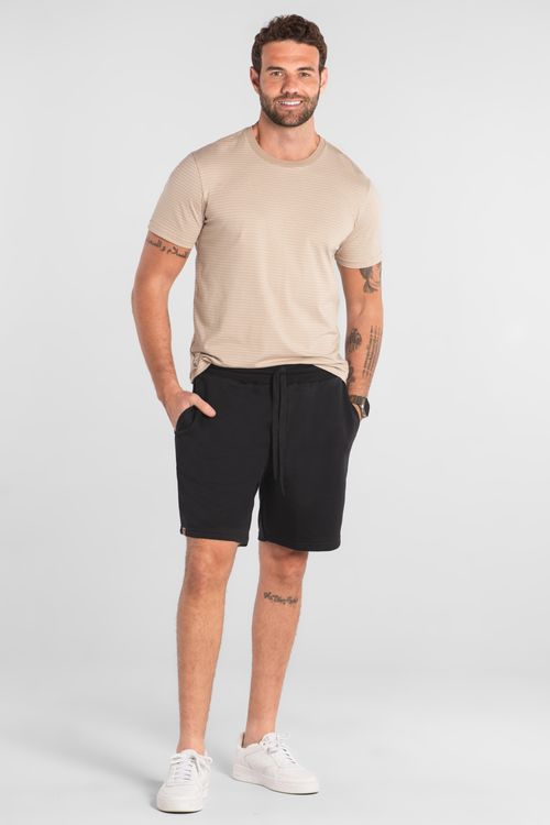 Bermuda Masculina em Moletom Sem Felpa (Preto) The Philippines